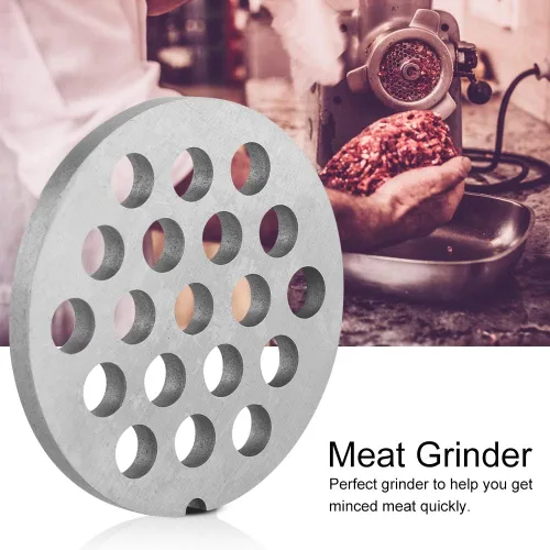 Vista 3 de Molinillo de carne de aleación de grado alimenticio, mezclador de placa de picadora, cuchillo de disco de orificio de 5/0.276 in, accesorios