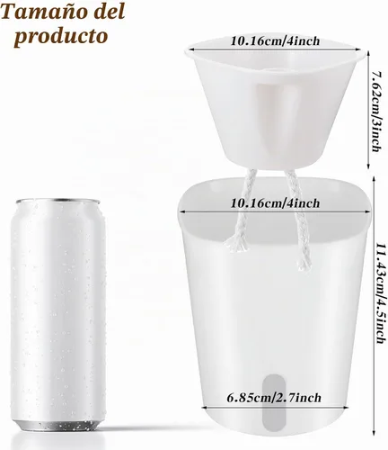 Vista 2 de Macetas de riego automático de 4 pulgadas para plantas de interior, 10 juegos de macetas de riego automático con ventana de nivel de agua visual