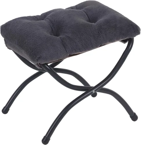 Vista 17 de LITA Taburete reposapiés tapizado plegable, moderno y pequeño otomano portátil con cojín de algodón grueso desmontable acolchado con marco de metal