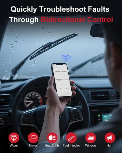 Vista 2 de GOOLOO DEEPSCAN DS200 OBD2 Escáner Herramienta de Diagnóstico, Bluetooth Inalámbrico Diagnósticos de Todos los Sistemas para iOS y Android, Control