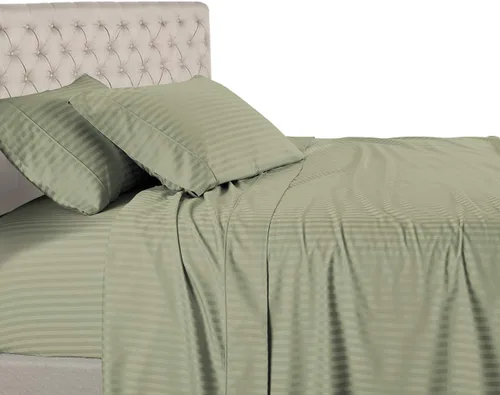 Vista 11 de Royal Hotel - Sábana de cama a rayas, 100% algodón, 600 hilos, bolsillo profundo