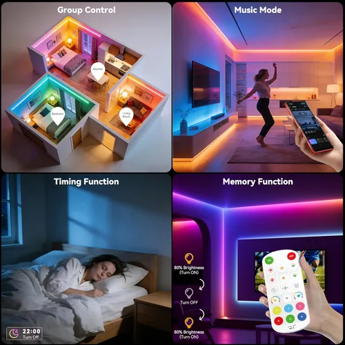Vista 4 de PAUTIX Bluetooth Music Pixel Smart LED Controller SP668E, para WS2811 WS2812 SM16703 direccionable color de ensueño LED tira de píxeles luz DC5V-24V