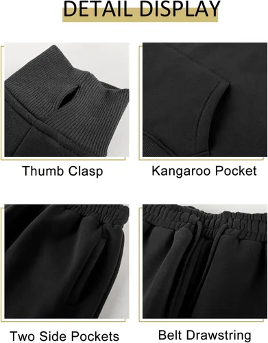 Vista 78 de Kissonic Conjunto deportivo de forro polar para mujer, 2 piezas, sudadera con capucha y pantalones deportivos
