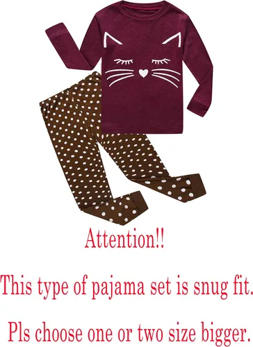 Vista 2 de Family Feeling - Pijamas para niños y niñas, conjunto de pijamas de 2 piezas, ropa para dormir de 100 % algodón