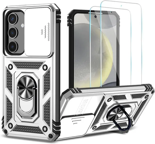 Vista 15 de Funda para Samsung Galaxy S24 Plus/S25 Plus con protector de Azul