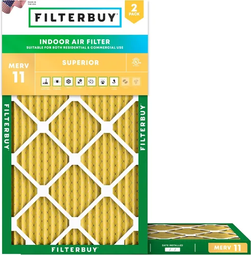 Vista 17 de Filterbuy Filtro de aire MERV 11 de 8 x 14 x 1 pulgadas para defensa de mascotas y alergias (paquete de 2), filtros electrostáticos plisados