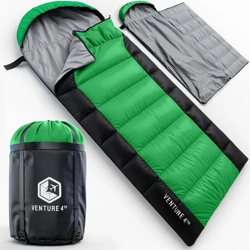 Vista 16 de VENTURE 4TH Saco de dormir para mochileros – XXL, tamaños dobles e individuales – Saco de dormir ligero para clima cálido y frío para adultos, niños