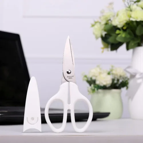 Vista 8 de YOUGUOM - Tijeras blancas de 6 pulgadas, multiusos, para oficina, escuela, manualidades, costura Comfort Grip, Stainless Blades, Left/Right Hand