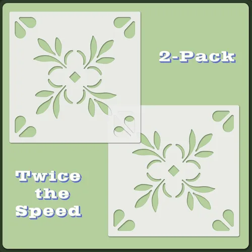 Vista 4 de 2 plantillas de pintura de azulejos de 12 x 12 pulgadas para paredes y suelos, reutilizables, plantillas para pintura, plantillas para decoración