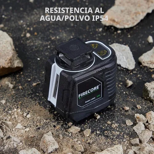 Vista 7 de Firecore Nivel láser 360 autonivelante, láser verde de línea cruzada de 360° de 82 pies, 3 ajustes de brillo, modo de pulso, soporte magnético