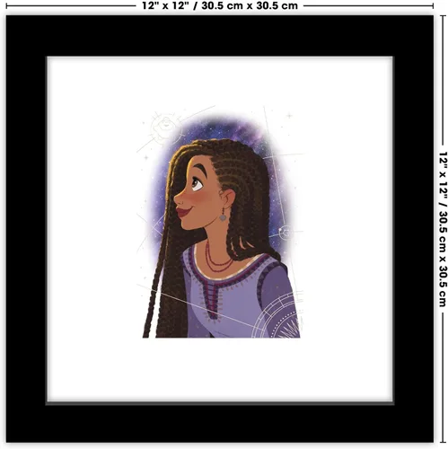 Vista 6 de Trends International Gallery Pops Disney Wish - Póster de pared con retrato de objetos celestiales Asha, 12.00 x 12.00 pulgadas, versión de marco