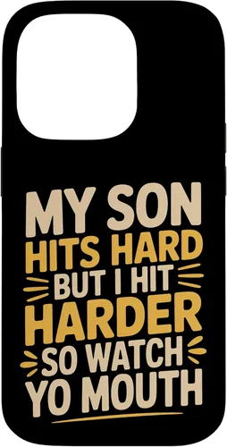 Vista 17 de My Son Hits Hard But I Hit Harder So Watch Yo Mouth - Case for iPhone XR
