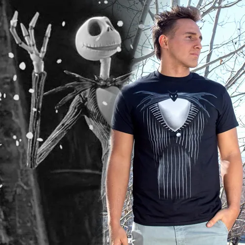 Vista 4 de Disney Nightmare Before Christmas Shaded Jack Skellington - Camiseta de esmoquin