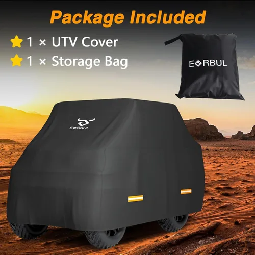 Vista 9 de EVRBUL Cubierta UTV de 126 pulgadas de largo x 69 pulgadas de ancho x 68 pulgadas de alto, impermeable, resistente, 420D, para exteriores