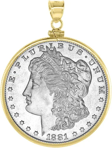 Vista 9 de Bisel de dólar relleno de oro y plata de ley de 1.496 in con tapa de rosca, moneda olímpica mexicana no incluida