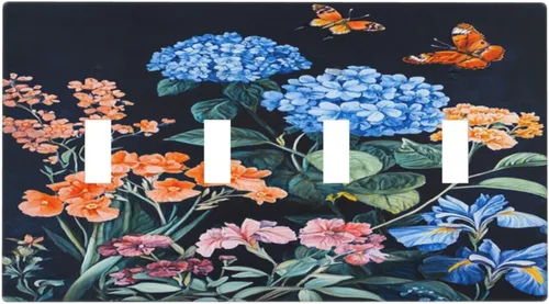 Vista 144 de Cubierta decorativa para interruptor, placa de interruptor de luz de 2 bandas, 1 placa de interruptor de luz dúplex de palanca, placas de pared GFCI