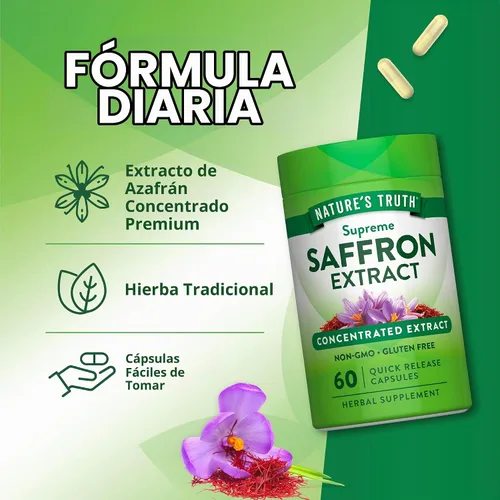Vista 5 de Nature's Truth Suplemento de extracto de azafrán Cápsulas concentradas