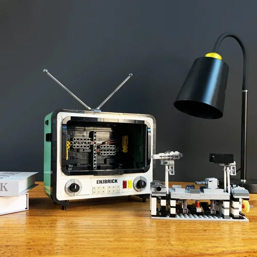 Vista 3 de Ideas - Juego de construcción de TV retro compatible con Lego para adultos, juguetes de Navidad para niños y niñas de 8 a 14 años, 1212 piezas
