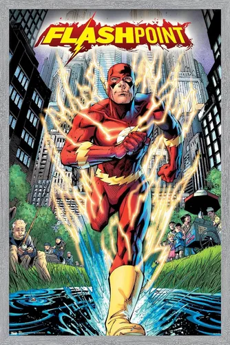 Vista 13 de Trends International DC Comics-The Flash-Flashpoint - Póster de pared, 14.725 x 22.375 pulgadas, versión enmarcada de madera de granero
