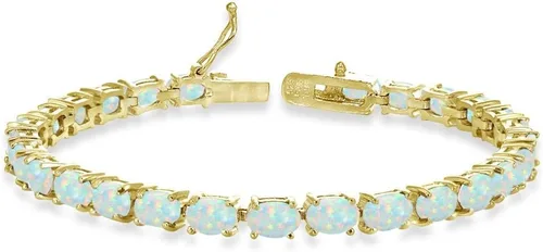 Vista 17 de B. BRILLIANT Pulsera para mujer, pulsera de piedra natal, 0.236 x 0.157 pulgadas, de corte ovalado, auténtica o sintética, pulseras de plata de ley