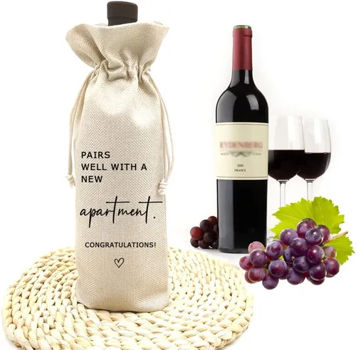 Vista 6 de Socive Combina bien con una nueva bolsa de vino de apartamento, regalo de inauguración de la casa, nuevo regalo para él, regalo para ella, bolsa