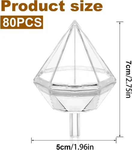 Vista 2 de Soporte de caja de chocolate transparente, 80 Uds., soporte de plástico para ramo de bolas de chocolate, soporte de embalaje de flores para fiesta