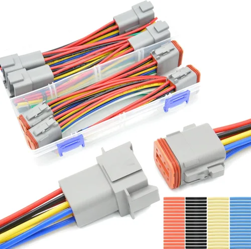 Vista 8 de Kit de conectores Deutsch DT de 482 piezas, 2 3 4 6 8 12 pines impermeables para conectores eléctricos automotrices, incluye herramienta de crimpado
