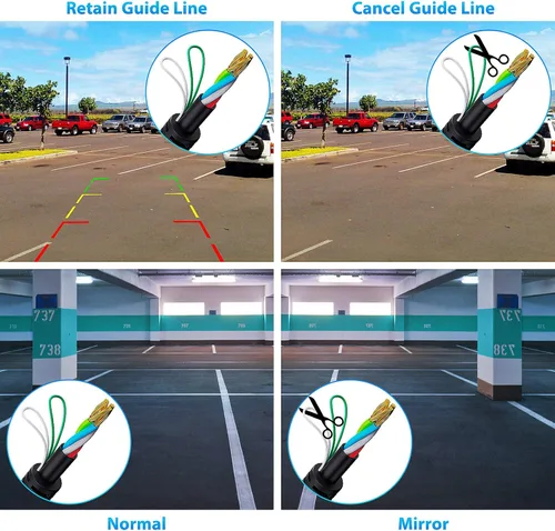 Vista 4 de ZEROXCLUB Cámara de respaldo HD para automóvil, IP69 impermeable con cable para matrícula, cámara de visión trasera de 149 ° de visión amplia