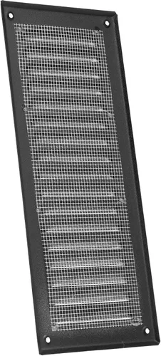 Vista 6 de Vent Systems - Cubierta de rejilla de ventilación de aire de alero rectangular de metal negro de 3 x 10 pulgadas (interior), deflector