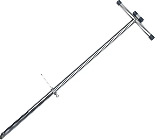 Vista 8 de KAXIWEI Sonda de muestra de suelo de 20 pulgadas de acero inoxidable 304, sonda de muestra de suelo tubular con eyector y pedal para muestreo