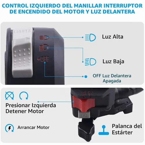 Vista 3 de JINGKE Control del manillar izquierdo Motor Start Run Off Interruptor de faros y SwitchRelé solenoide de arranque para Yamaha ig Bear 250 400 Bruin