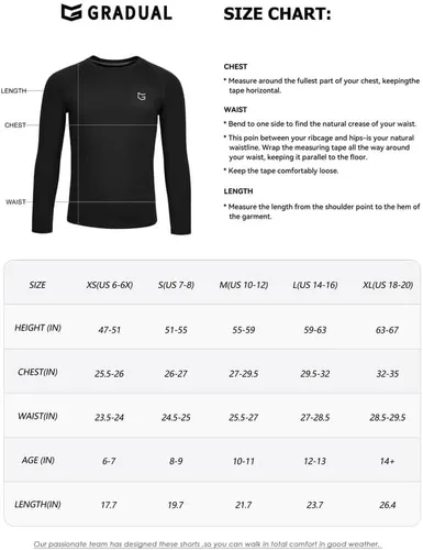 Vista 7 de G Gradual Youth Boys Compression Thermal Shirt Long Sleeve Fleece Undershirt for Boy Football Baseball Soccer Base Layer