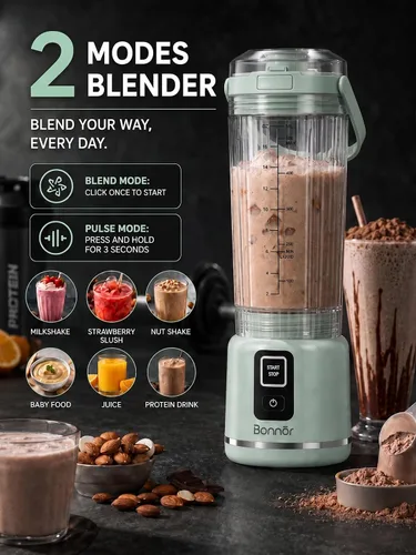 Vista 3 de Cordless Portable Blender for Smoothies, Shakes and Ice Crushing Blue