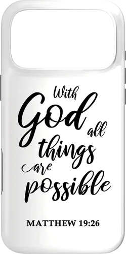Vista 22 de Christian Message Faith Jesus Matthew 19:26 Case for iPhone 17