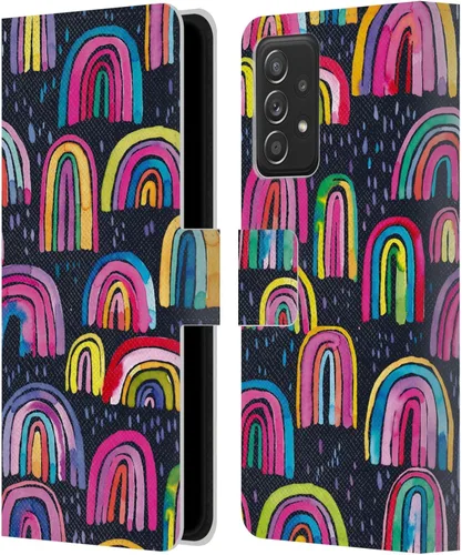 Vista 26 de Head Case Designs Officially Licensed Ninola Brushstrokes Black Summer Patterns Leather Wallet Case Compatible with Samsung Galaxy A07 4G