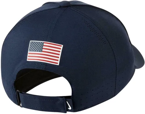 Vista 2 de Nike Gorra ajustable Team USA Legacy91 Aerobill con correa trasera para hombre, ObsidianaBlanco, talla única