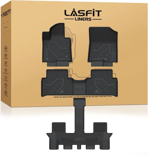 Vista 25 de LASFIT Alfombrillas de Piso Compatibles con Nissan Armada 2017-2018 / Infiniti QX56 2011-2013 / Infiniti QX80 2014-2018, TPE Para Todo Clima Ajuste