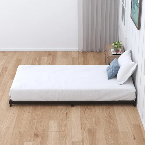 Vista 6 de Nailsong Marcos de cama individual de 4 pulgadas de perfil bajo, base de cama individual con plataforma sin necesidad de somier, metal resistente