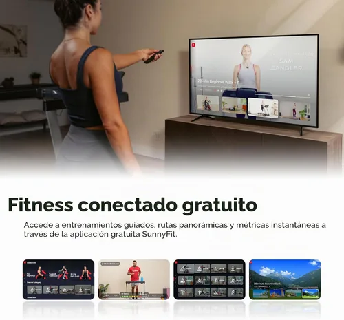 Vista 8 de Sunny Health & Fitness Smart Wi-Fi Treadmill with Auto Incline