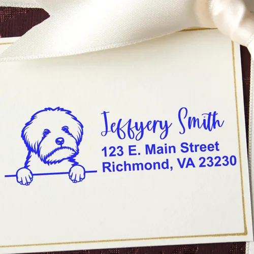 Vista 117 de American Bulldog Stamp Duo, Custom Return Address for Dog Lovers, Personalized Mail Mark for Letters and Cards