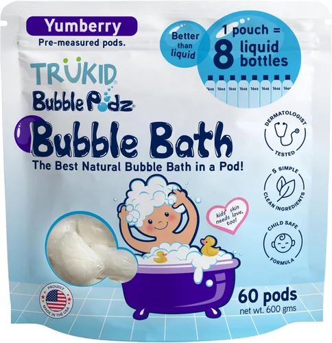 Vista 14 de TruKid Bubble Podz - Baño de burbujas para niños, niños pequeños y bebés, bomba de baño suave y refrescante sin lágrimas para piel sensible
