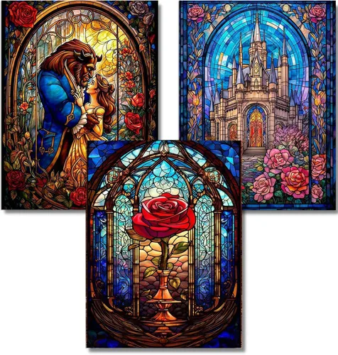 Vista 14 de VeGuude Kits de Pintura de Diamantes para Adultos – Paquete de 3 Obras de Arte DIY Kits de Arte de Diamantes 5D Taladro Completo Pinturas de Puntos