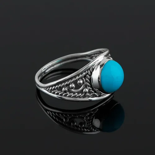 Vista 4 de Anillos de plata de ley 925 con piedras preciosas para mujeres y niñas