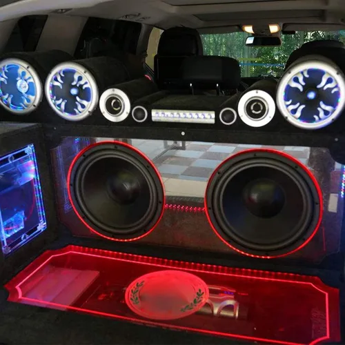 Vista 5 de Tapa de audio para automóvil, 4 condensadores de potencia, amplificador de audio para automóvil, pantalla de voltaje, tapa de alimentación