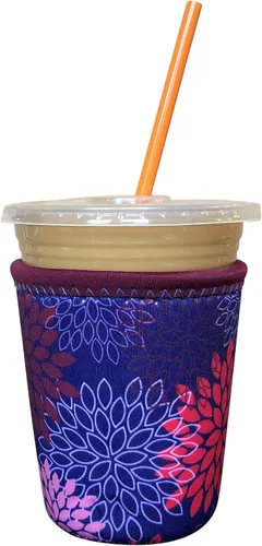 Vista 55 de Funda Koverz para café helado, funda aislante de neopreno para taza, se ajusta a una taza de café de 32 Oz., lavable y reutilizable, accesorios
