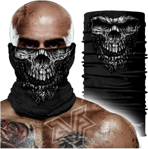 Vista 3 de Máscara de calavera, pañuelo para el cuello, gorro, bufanda mágica, diadema para protección de polvo, sol y viento