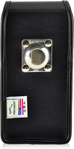 Vista 3 de Turtleback Funda para cinturón compatible con Motorola Moto Z2 Force Funda vertical negra de cuero con clip giratorio para cinturón de trinquete