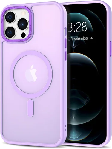 Vista 245 de Anuck - Funda magnética para iPhone 11 compatible con MagSafe, carcasa trasera mate translúcida dura, borde de TPU, delgada, resistente a impactos