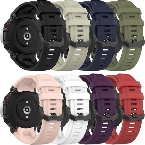 Vista 8 de QGHXO Correa para Amazfit T-Rex 2, correa de repuesto de silicona suave para Amazfit T-Rex 2 / Active Edge Smartwatch