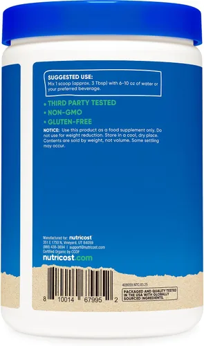 Vista 4 de Nutricost Proteína orgánica de clara de huevo en polvo, 8 onzas (sin sabor), 0.51 onzas de proteína por porción, sin OMG, sin gluten